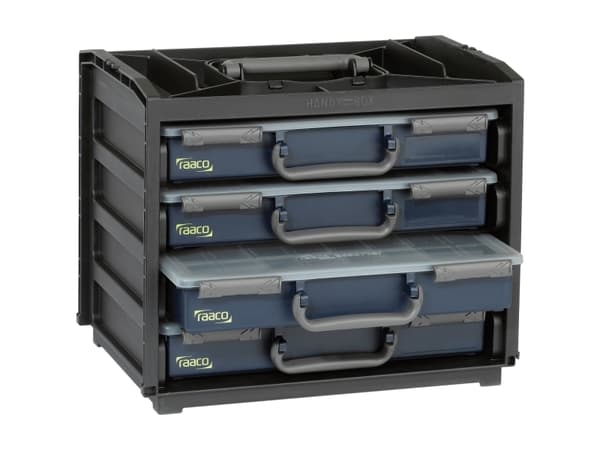 raaco Assorter 55 4x8-15, Polypropylen (PP), Blå, 338 mm, 261 mm, 57 mm, 860 g
