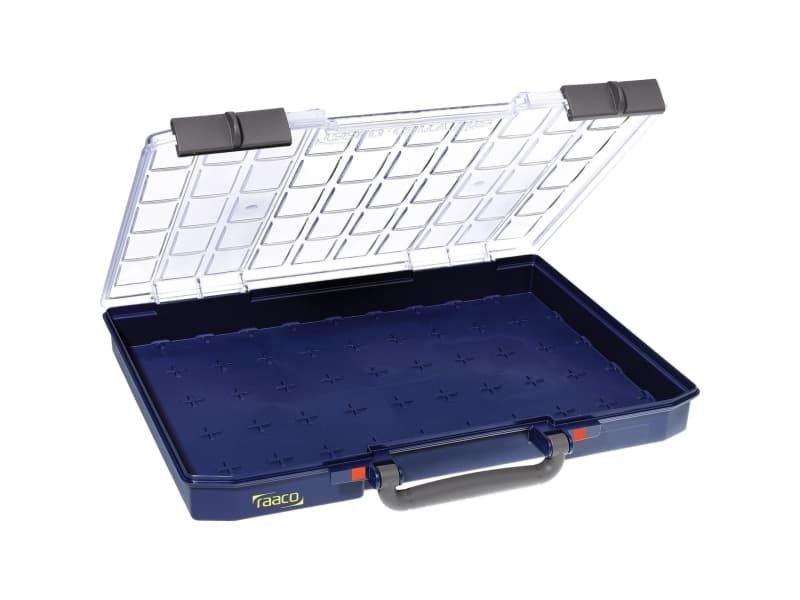 raaco CarryLite, Verktygslåda, Polykarbonat, Polypropylen, Blå, Vit, Gångjärn, 413 mm, 330 mm