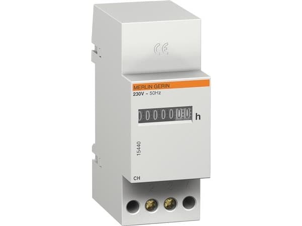 SCHNEIDER ELECTRIC CH-ajastinDIN-kiskolleMaksimikapasiteetti 99.999.99 tuntia220-240VAC50Hz18mmleveä18mm leveys
