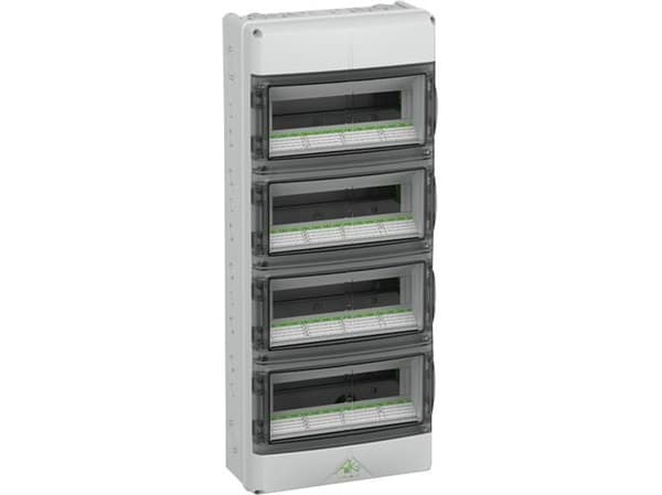 SPELSBERG Gruppkort AK 56, 4x14 moduler HxBxD: 750x315x155 mm IP 65 Polykarbonat, ljusgrå RAL 7035
