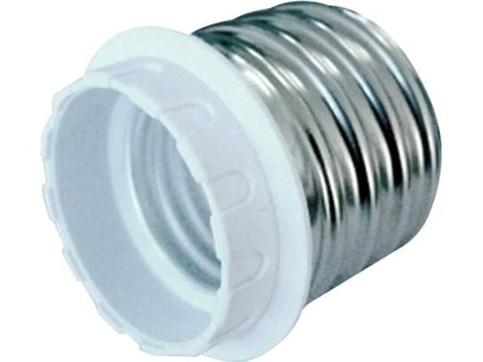 Adapter från sockel E40 till E27 Plast/stål Max. 60W glödlampa