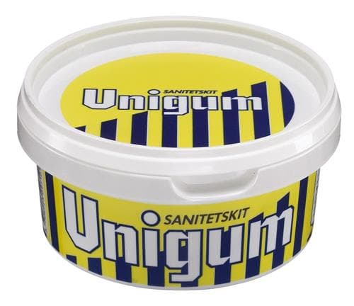 UNIPAK UNIGUM saniteettipakkaus 500g WC-altaiden ja keittiön viemärin liitäntä, teräsaltaiden ja pohjaventtiilien asennus