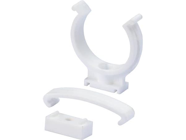 Rörhållare 32mm vit PP - M/krok/håll Vit