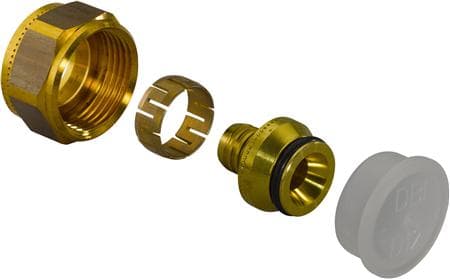 Uponor liitinsarja 3/4 20-2 Pex - kromattu messinki UPONOR Euroconus