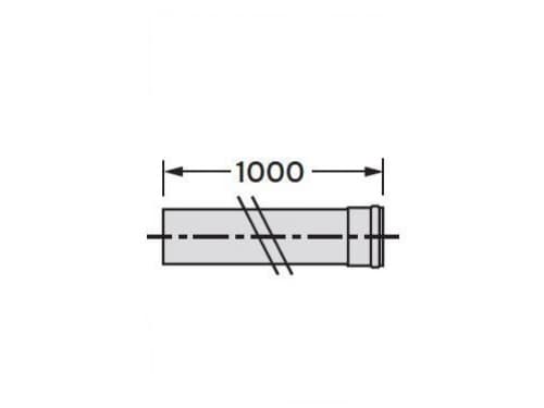 Vaillant EcoTEC jatkoputki 1,0 metriä Ø 80 mm Vaillant EcoTEC jatkoputki 1,0 metriä Ø 80 mm