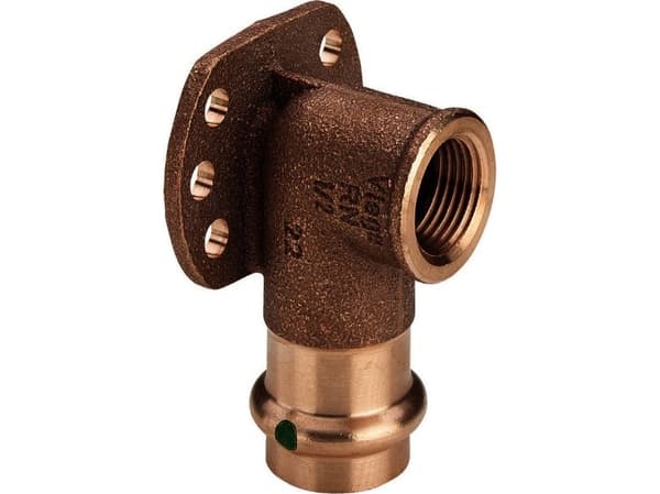 VIEGA Sanpress vægskive ½"x15mm af rødgods, med SC-Contur muffe/muffe