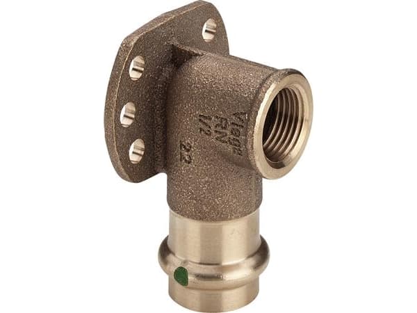 VIEGA Sanpress vægskive ½"x15mm af rødgods, med SC-Contur muffe/muffe
