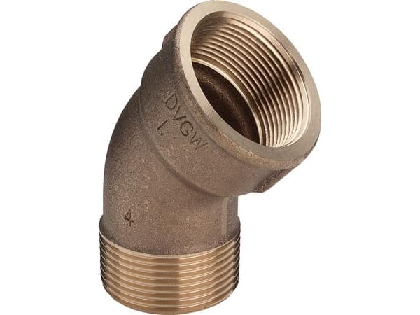 VIEGA Vinkel 3/4" rødgods 45 grader muffe/nippel
