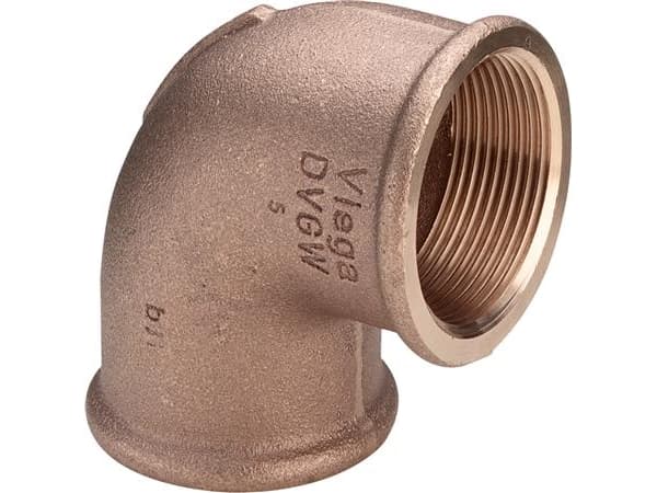 VIEGA Vinkel 1 1/4" rødgods 90 grader muffe/muffe