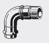VIEGA Sanpress bøjning 1/2"-18 mm90 grader,af rødgods, SC-Contur SC-Conturmed muffe/ nippel