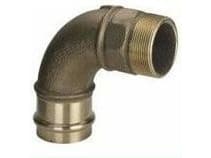 VIEGA Sanpress bøjning 1/2"-18 mm90 grader,af rødgods, SC-Contur SC-Conturmed muffe/ nippel