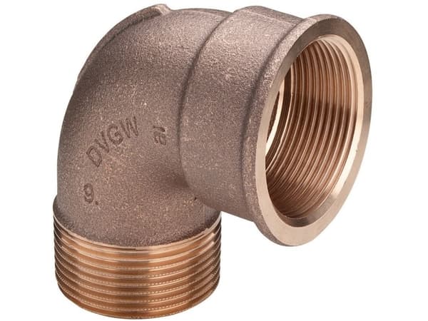 VIEGA Vinkel 3/8" rødgods 90 grader muffe/nippel