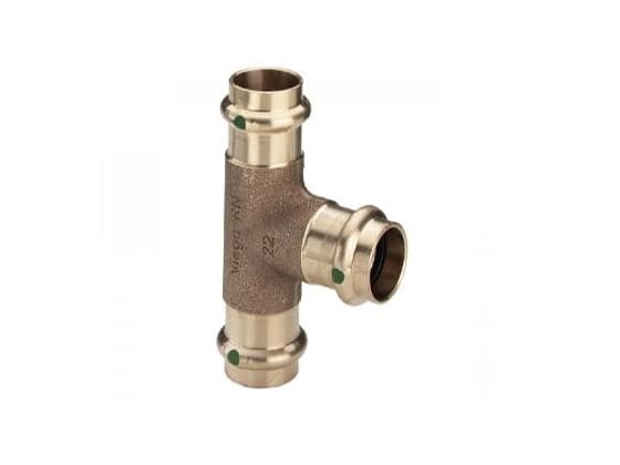 VIEGA SANPRESS tee 35x18x35mm af rødgods med SC-Contur