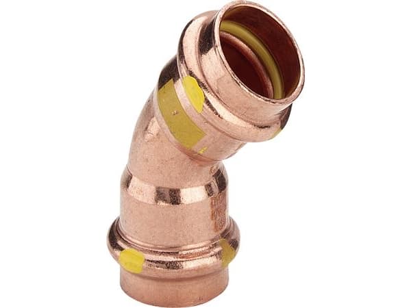 VIEGA Profipress G taivutus 45Gr. 22 mmaf kupari, SC-Contur holkki/holkki