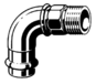 Viega Profipress övergångsbåge 22mm x 3/4" brons (345778)