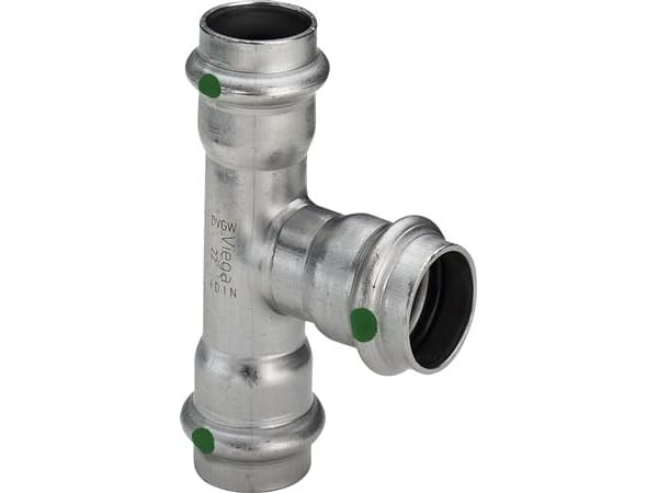 VIEGA Inox tee 35 mmINOX, rustfri stål, SC-Contur