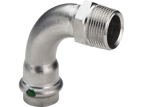 VIEGA Inox bøjning 90 grader 1/2"x18 mmInox af rustfri stålmuffe/nippel, SC-Contur