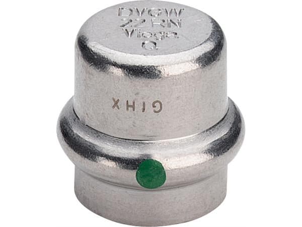 Sanpress inox slutmuffe 15 mm rustfrit stål