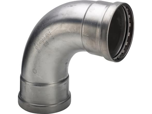 VIEGA Inox taivutus 90 astetta 76,1mmINOX, ruostumaton teräs holkki / pistorasia, SC-Contur