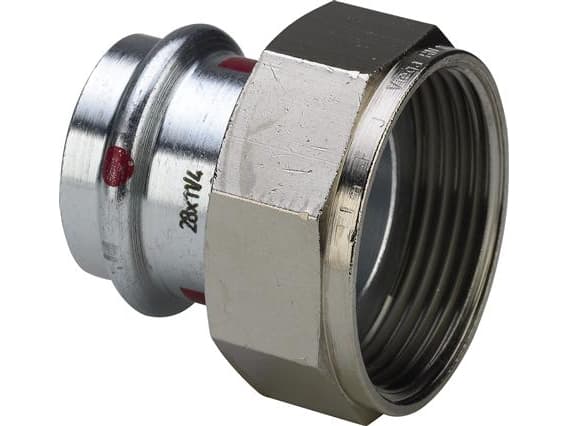 VIEGA Prestabo forskruning 3/4 "x15 mmaf ulegeret stål, fladpakmuffe/muffe , SC-contur