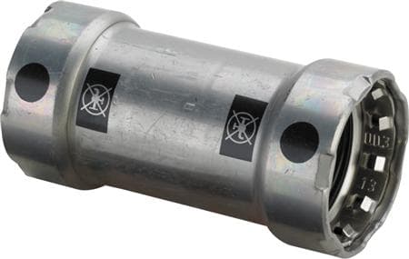 VIEGA Megapress skydemuffe 2" af ulegeret stål med zink/nikkel belægning, SC-Contur.