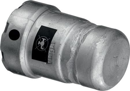 VIEGA Megapress slutmuffe 1/2" af ulegeret stål med zink/nikkel belægning, SC-Contur.