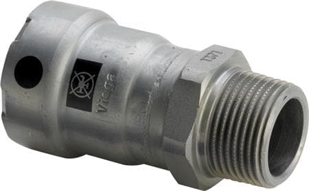 VIEGA Megapress overgang 2"x2" muffe/nippel, ulegeret stål med zink/nikkel belægning og SC-Contur