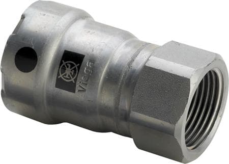VIEGA Megapress overgang 2"x2" muffe/muffe, ulegeret stål med zink/nikkel belægning og SC-Contur