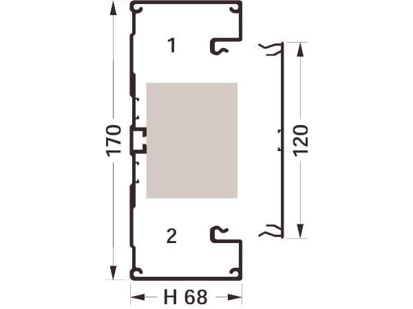 HAGER Kanavapohja BRA 70172/1 Korkeus 170 mm, leveys 68 mm, pituus 2000 mm anodisoitu - (2 metriä)