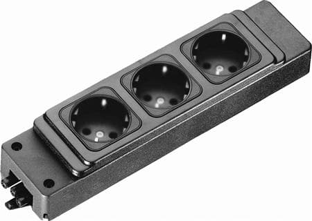 WIELAND GST18I3 Trippeluttag Schuko med säkring Svart, Längd 252 mm, Bredd 60 mm, Höjd 41 mm.