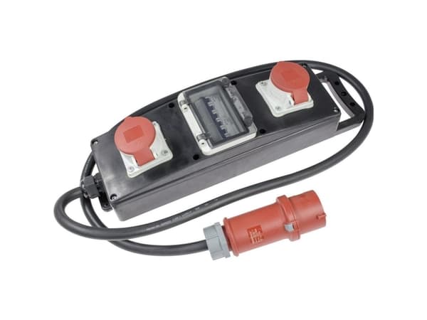 AS Schwabe 60806 Vollgummi-Verteiler-Leiste S 10 32 A 32 A 1 CEE-Stecker 32 A, 5polig 400 V IP44 (60806)
