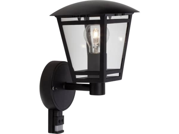 Brilliant Riley 42397/06 Udendørs vægbelysning med bevægelsessensor LED (RGB) E27 40 W Sort