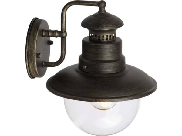 Brilliant Artu 96128/86 Utomhus vägglampa Energisparande glödlampa, LED (RGB) E27 53 W Svart, Guld