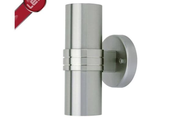 Brilliant Hanni, Vegglys, Rustfritt stål, Glass, Stål, IP44, Hage, Terrasse, I