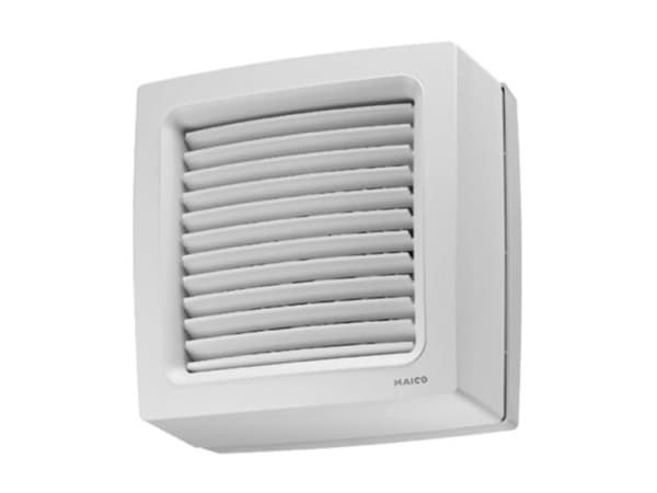 MAICO Ventilator EVN 15 til montering i vindue el. tynd plade 3-30 mm (hulmål 184-195 mm). Luftmængde 240 m³/h. Mål 226x226 mm.