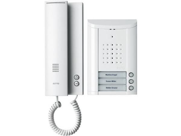 Ritto by Schneider dørtelefonsystem kablet komplett sett 1841370 3 familiehus hvit (1841370)