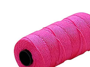 Mursnor 6/8 3-slået i pink nylon 100g 1,2mmx120m. Brudstyrke 50kg