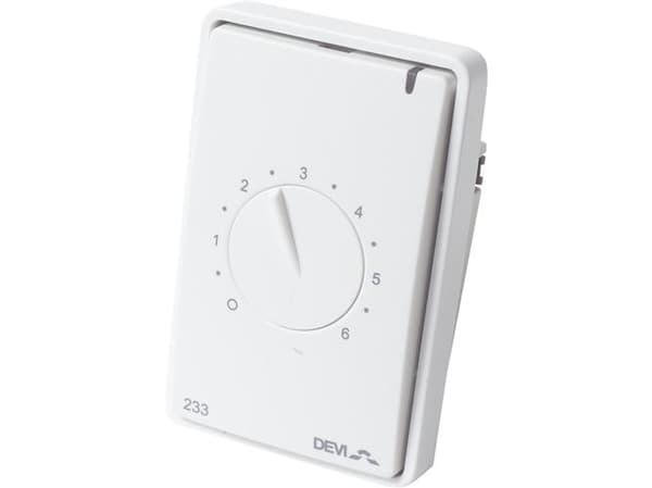 DEVIreg 233 front vit, med vred - 1 st.