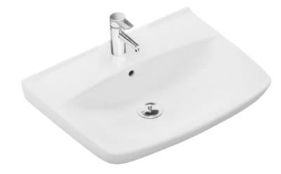 Ifö Spira vask lige 60cm 15062 - montering bolte/bæringer, m.hanehul m.overløb dybde 145