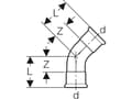 Pikkukuva 3 / 5: Geb. Mapress FZ bøjn 45° 42 - Geberit Mapress FZ bøjn. mf./mf.: 45° d42mm