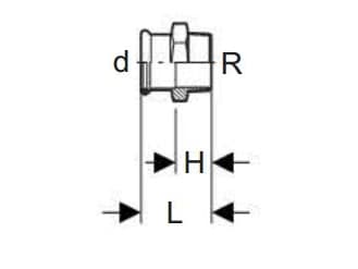 GEBERIT Siirtyminen ruostumaton 42-11/2 holkki / nippeli mapress