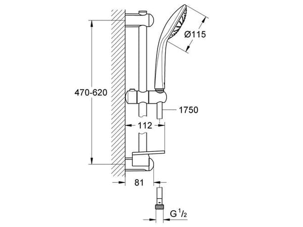 GROHE Euphoria 110 Mono brusestangssæt 600mm