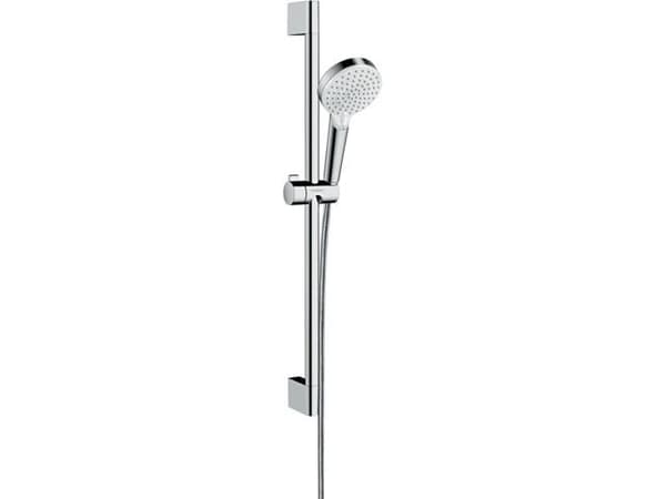 HANSGrohe Crometta Vario brusesæt i hvid/krom med 650 mm brusestang, Ø100 mm håndbruser med 2 strålefunktioner samt bruseslange på 1,6 meter
