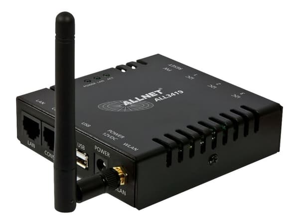 ALLNET ALL3419, Langallinen & langaton, Nopea Ethernet, 802.11b,802.11g,Wi-Fi 4 (802.11n), 150 Mbit/s, 64-bit WEP,128-bit WEP,WPA,WPA2, Musta