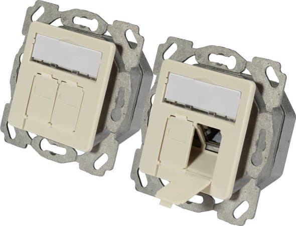 EFB Elektronik ET-25133.1V1, 2 x RJ-45, 6a, Valkoinen