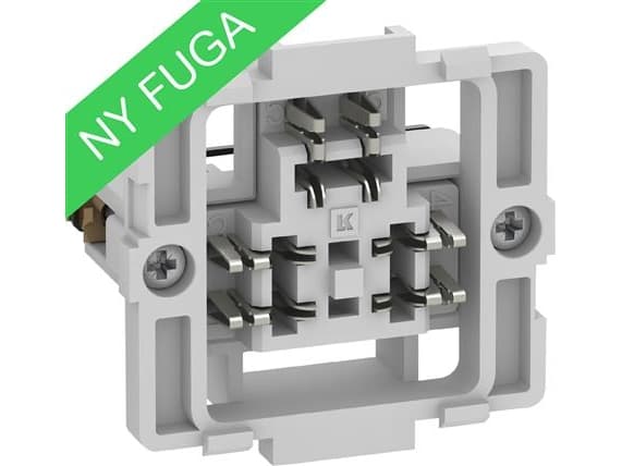 LAURITZ KNUDSEN Teleuttag FUGA T1 - 1 modul3 polig insats, levereras utan lock