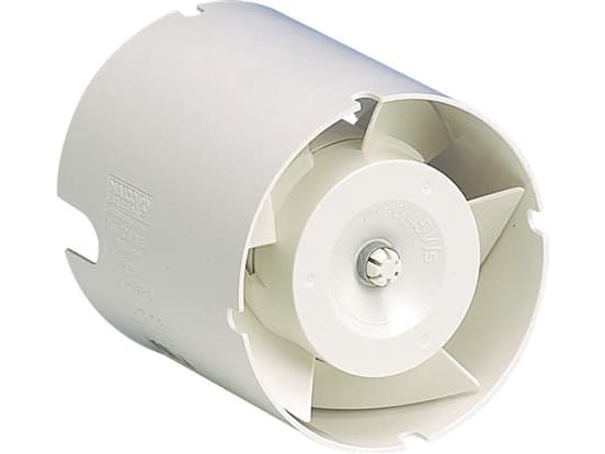 MAICO Kanalventilator ECA 11E, ø100 mm til indskub i spiro- el. plastrør. Monteres i alle positioner. Luftmængde 105 m³/h, fritblæsende.
