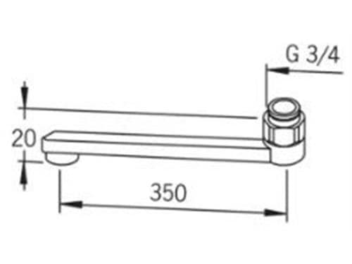Oras 350 mm d-svingtud forkromet