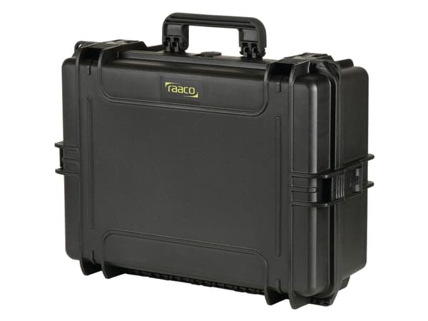 raaco FlightCase 5, Sort, Polypropylen (PP), Støvresistent, Motstandsdyktig mot kjemikalier, Vanntett, Kuldebestandig, 555 mm, 428 mm, 211 mm