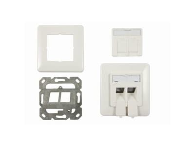 Keystone-moduulin tuki uppoasennettavat pistorasiat 2xTP-moduulille puhtaan valkoinen Synergy 21